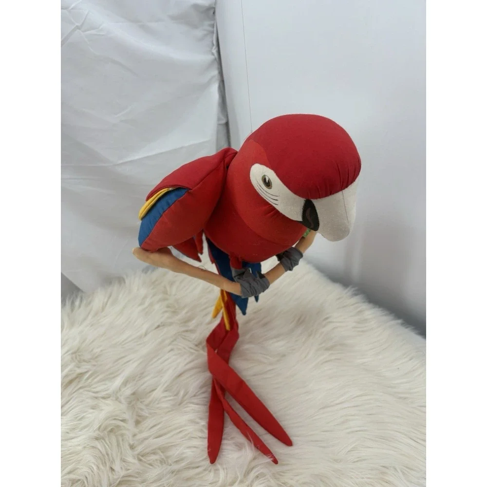 Vtg Handmade‎ PARROT Plush Multicolor Fabric Garden Decor Large Colombia 29